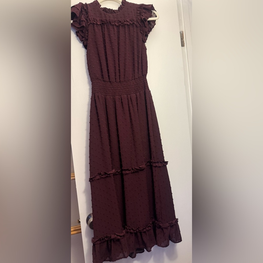 CeCe Ruffled Flutter Sleeve Dress